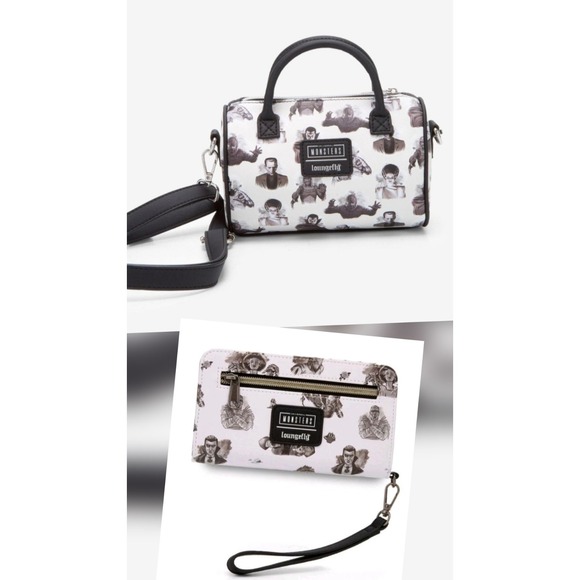 Loungefly Handbags - Loungefly Universal Studios Monsters AOP Crossbody Bag & Tech Wristlet WALLET!